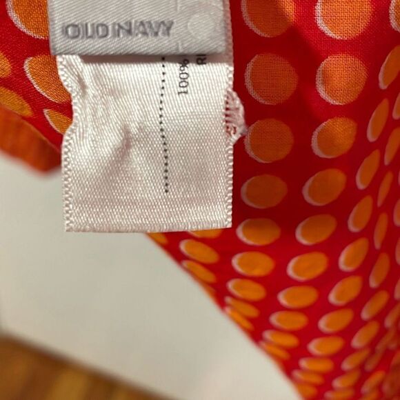 Old Navy bright orange & purple cotton dot & floral print 70 x 25.5 in. Large sc - Picture 6 of 6